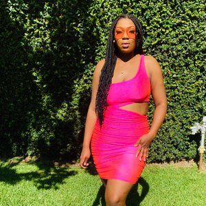 Hot Pink cut out dress